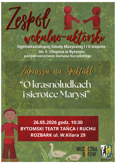 Plakat wydarzenia:  O Krasnoludkach i sierotce Marysi 